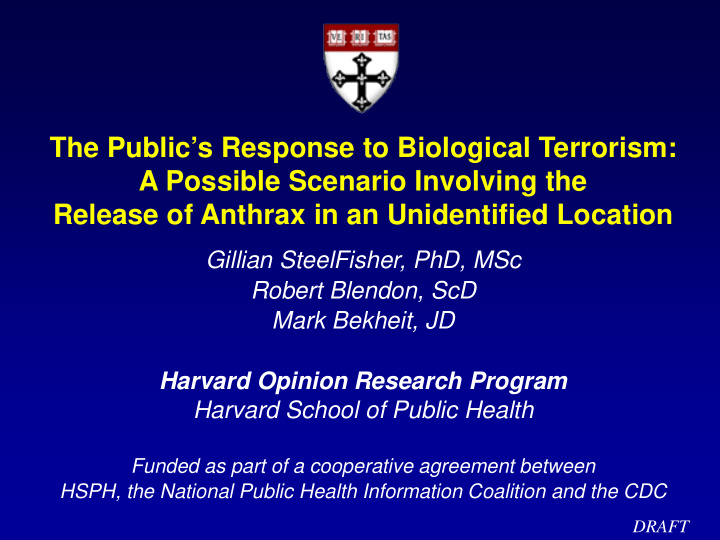 the public s response to biological terrorism a possible