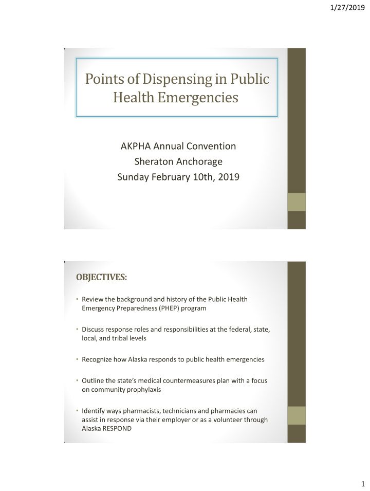 points of dispensing in public health emergencies