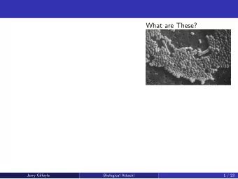 What are These?  Jerry Gilfoyle  Biological Attack!  1 / 23  What are These?  Anthrax spores  Jerry