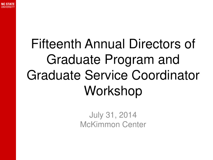 fifteenth annual directors of graduate program and