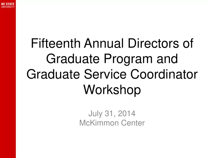 fifteenth annual directors of graduate program and
