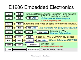 IE1206 Embedded Electronics  PIC-block Documentation, Seriecom Pulse sensors  Le1  Le2 I , U , R ,
