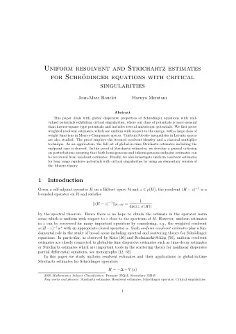 Uniform resolvent and Strichartz estimates  for Schr  odinger equations with critical
