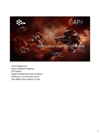 MASSIVE FLEET FIGHTS IN EVE ONLINE  Freyr Magnusson  CCP Games  Freyr Magnsson  Senior Software
