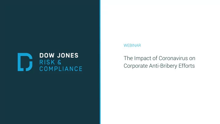 the impact of coronavirus on corporate anti bribery