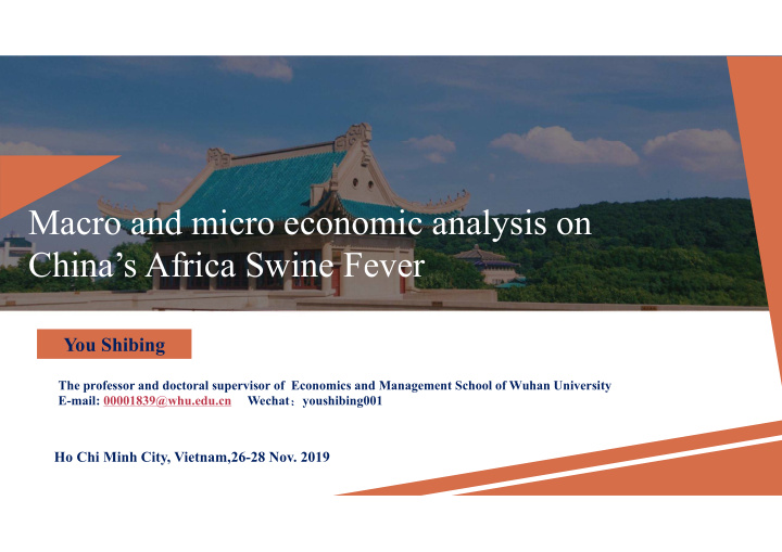 macro and micro economic analysis on china s africa swine