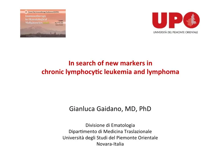 in search of new markers in chronic lymphocy3c leukemia