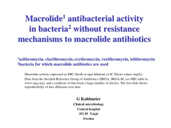 1 Macrolide 1  antibacterial activity  antibacterial activity  Macrolide 2 in bacteria 2  without