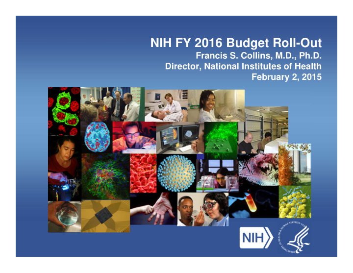 nih fy 2016 budget roll out