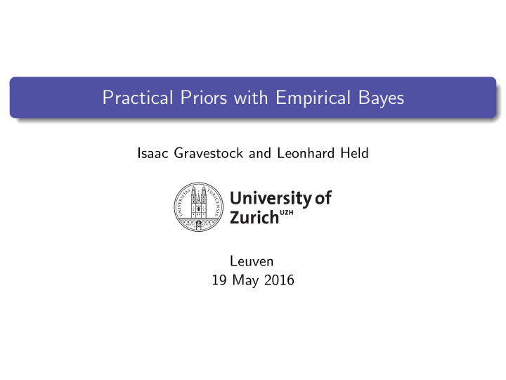practical priors with empirical bayes