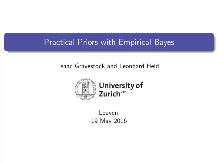 practical priors with empirical bayes
