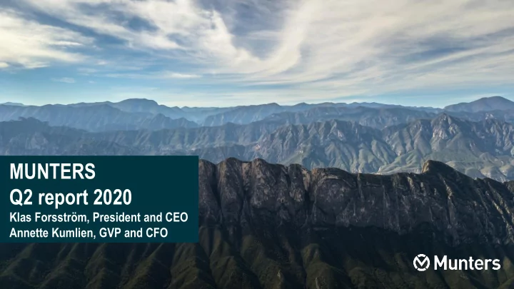 munters q2 report 2020