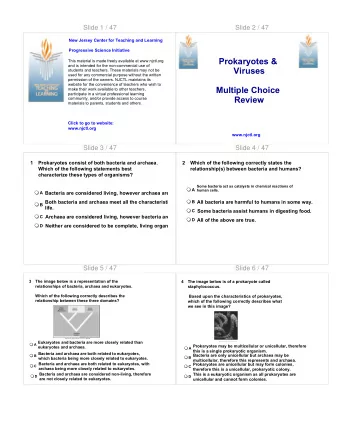 Prokaryotes &amp;  This material is made freely available at www.njctl.org  and is intended for the