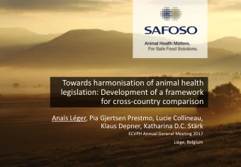 legislation: Development of a framework  for cross-country comparison  Anas Lger, Pia Gjertsen