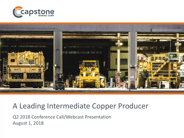 a leading intermediate copper producer