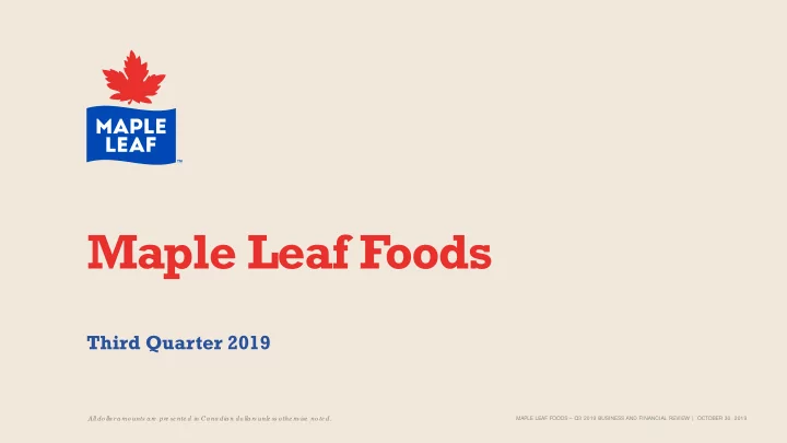 maple leaf foods