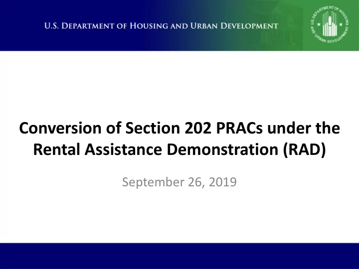 rental assistance demonstration rad