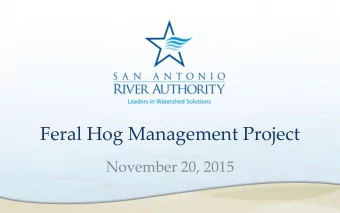 Feral Hog Management Project  November 20, 2015  Sus scrofa  2  Feral Hogs in Texas  Current