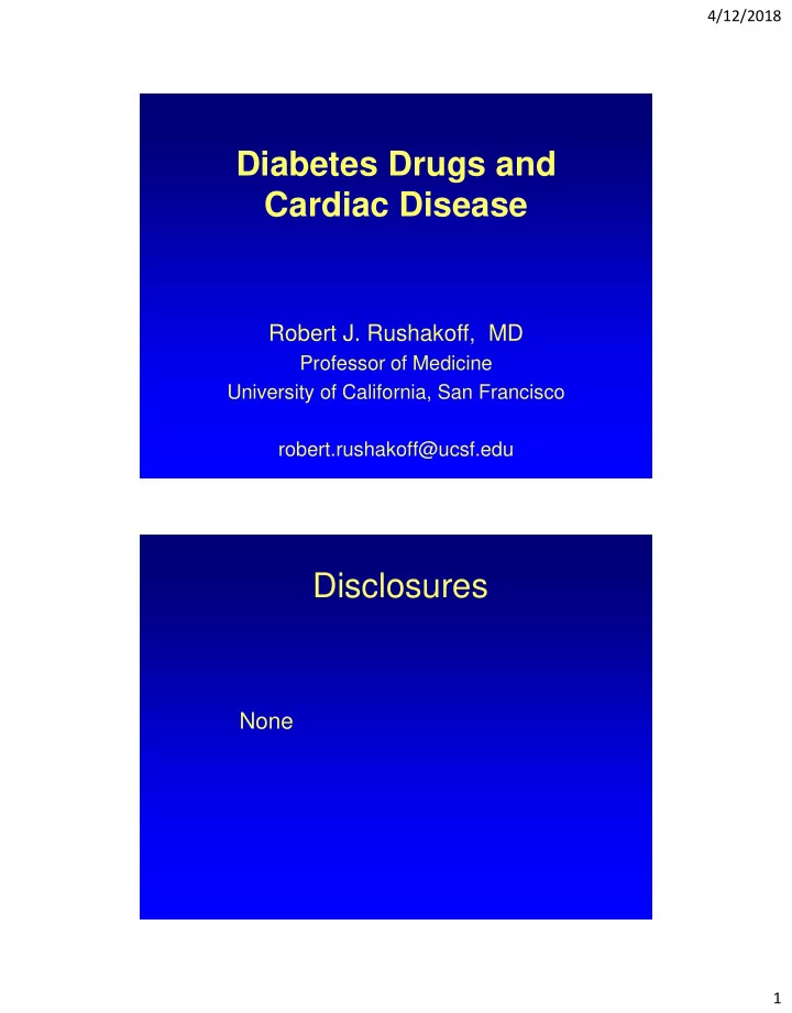 diabetes drugs and cardiac disease