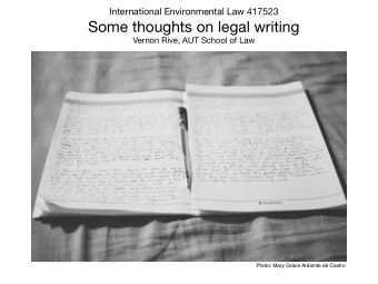Some thoughts on legal writing  Vernon Rive, AUT School of Law  Photo: Mary Grace Ardiente de