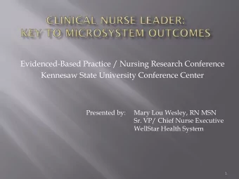 Evidenced-Based Practice / Nursing Research Conference  Kennesaw State University Conference Center