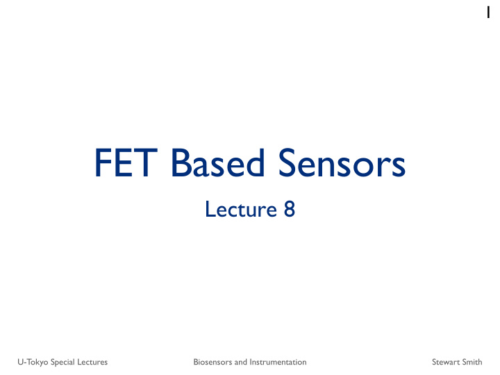 fet based sensors