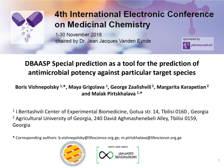 dbaasp special prediction as a tool for the prediction of
