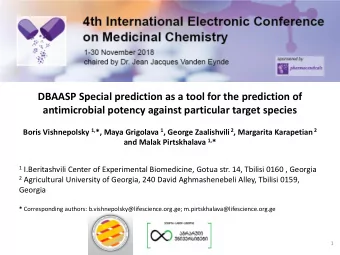 DBAASP Special prediction as a tool for the prediction of  antimicrobial potency against particular