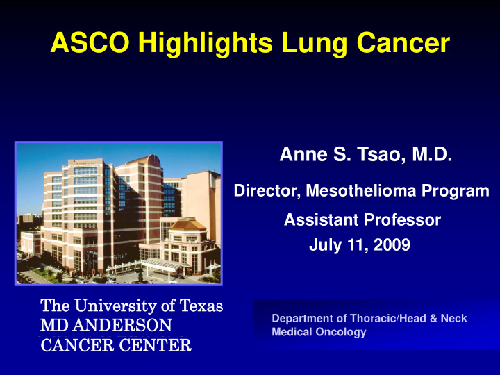 asco highlights lung cancer