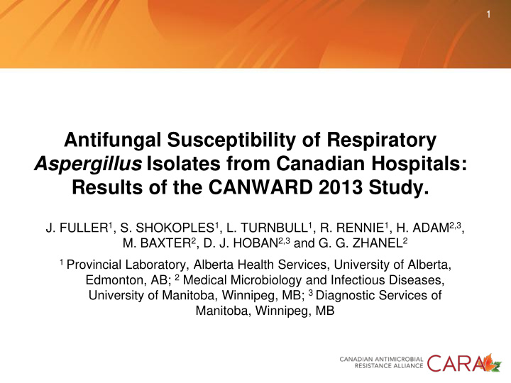 antifungal susceptibility of respiratory