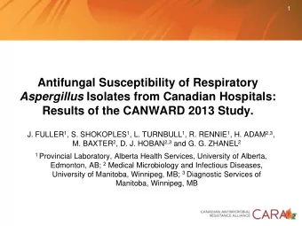 Antifungal Susceptibility of Respiratory Aspergillus Isolates from Canadian Hospitals:  Results of