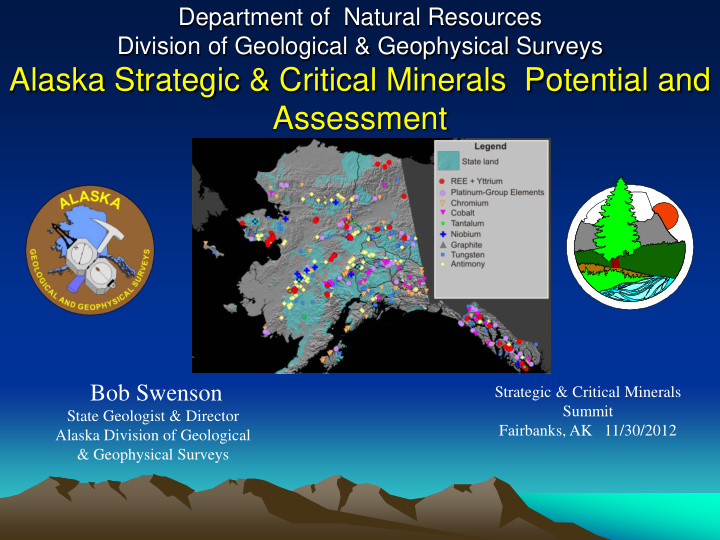 alaska strategic critical minerals potential and