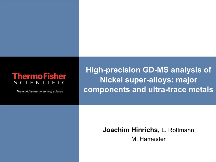high precision gd ms analysis of nickel super alloys