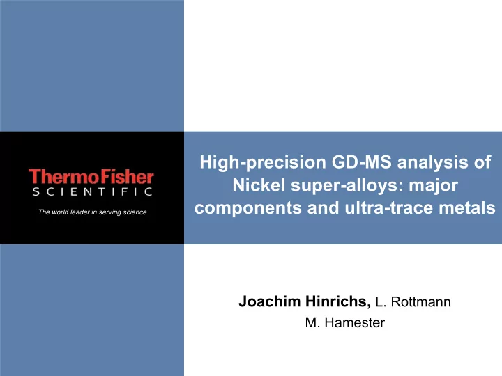 high precision gd ms analysis of nickel super alloys