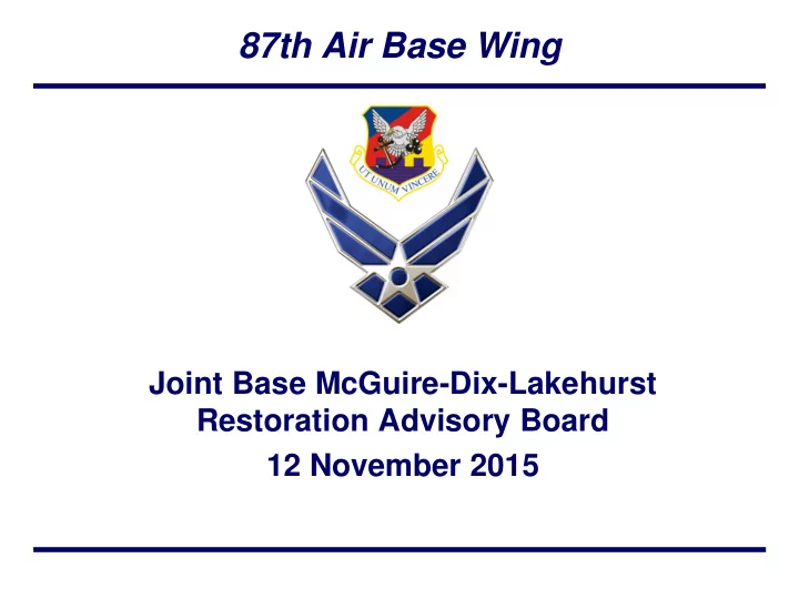 87th air base wing