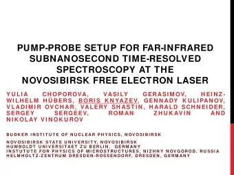PUMP-PROBE SETUP FOR FAR-INFRARED  SUBNANOSECOND TIME-RESOLVED  SPECTROSCOPY AT THE  NOVOSIBIRSK