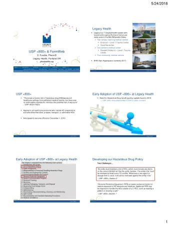 5/24/2018  Legacy Health    Legacy is a 7-hospital health system with  locations throughout