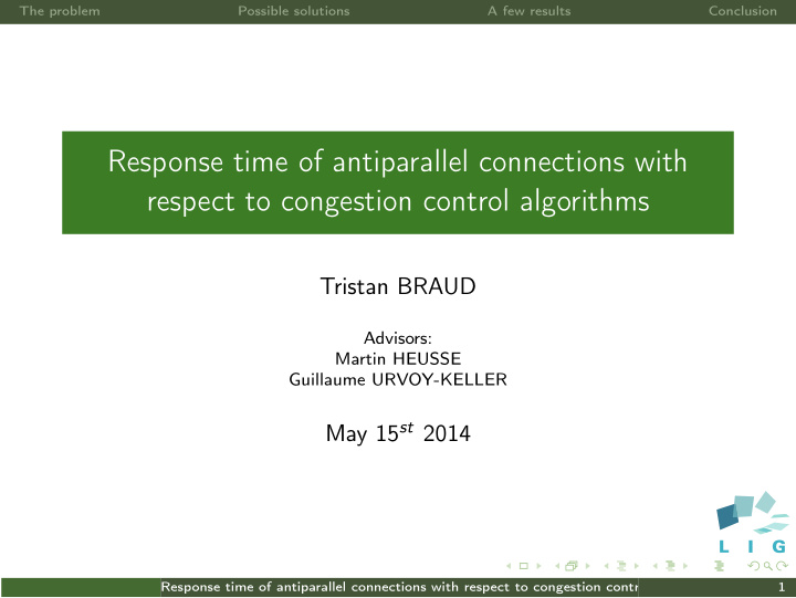 response time of antiparallel connections with respect to