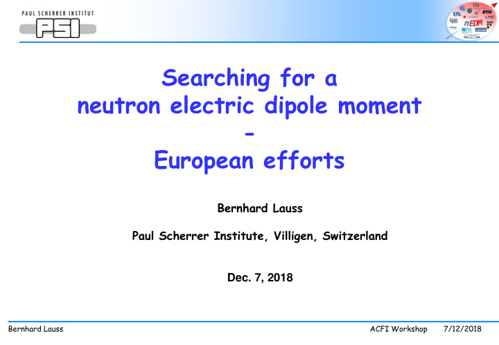 searching for a neutron electric dipole moment european