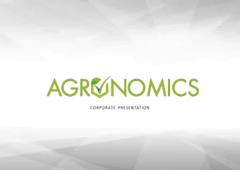 CORPORATE PRESENTATION  DISCLAIMER This presentation (Presentation) is being provided to you