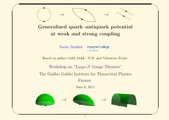 Generalized quarkantiquark potential  at weak and strong coupling  Nadav Drukker Based