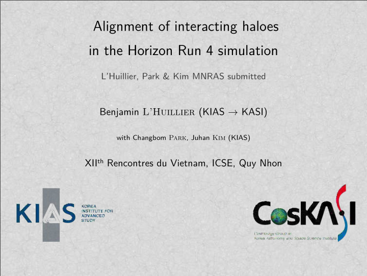 alignment of interacting haloes in the horizon run 4
