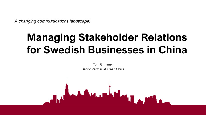 managing stakeholder relations