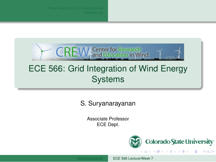 ece 566 grid integration of wind energy systems