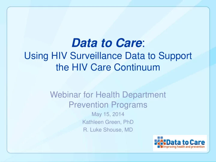 data to care