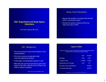 SSI: Superficial and Deep Space   Review the specific measures that may  Infections  reduce the