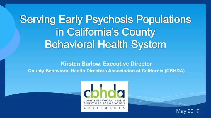 county behavioral health directors association of