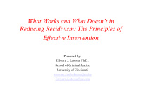 what works and what doesn t in reducing recidivism the