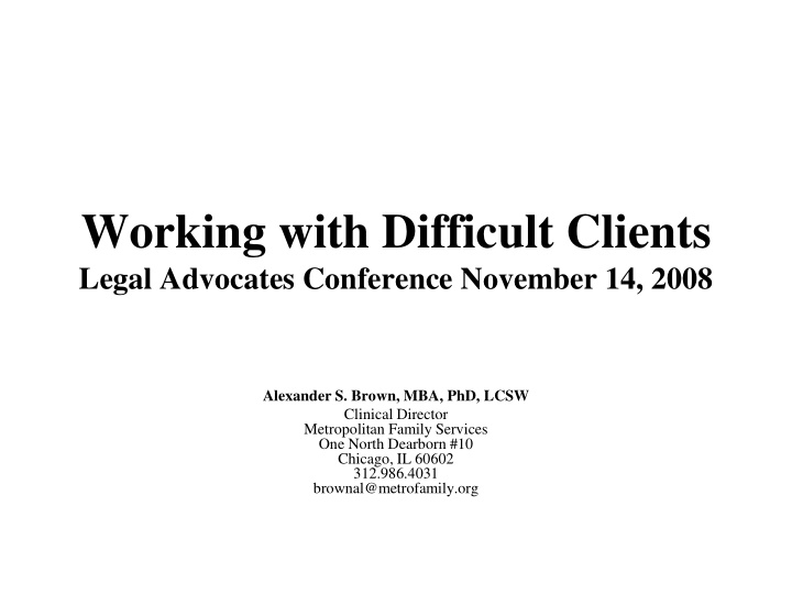 working with difficult clients
