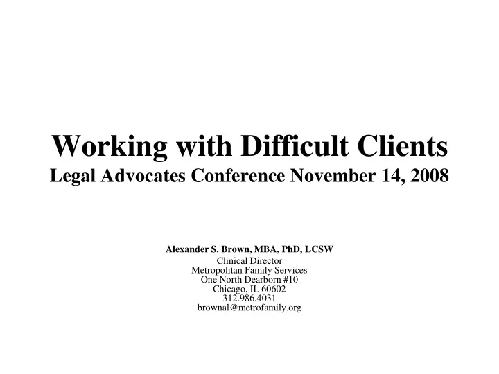 working with difficult clients